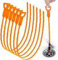25 Inch Snake Drain Clog Remover Tool, 6PCS Hair Drain Cleaner Tool, Hair Cather Shower Drain Tool, Drain Auger hair Cleaning Tool for Shower Kitchen Sink Bath Tub Bathroom