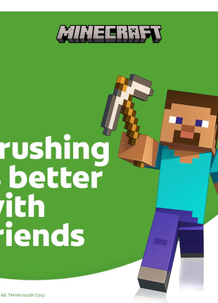 Colgate Kids Battery Powered Minecraft Toothbrush, Extra Soft | For Kids Ages 3 and Up, Extra Soft Bristles, Battery Powered, Easy On/Off Switch, Lay Flat Handle, Fun Minecraft Design