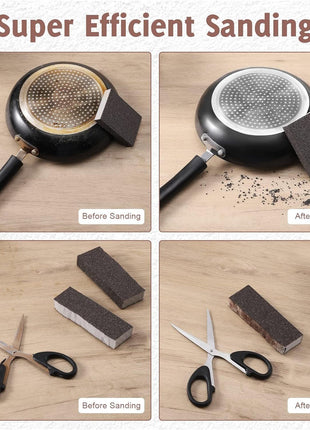 8PCS Sanding Sponge, Sanding Blocks of 60/80/120/220 Assorted Grits, Flexible & Reusable, Sandpaper Block for Wood Drywall Metal, Hand Sand Block for Wet or Dry Sanding, Flat or Curved Surfaces