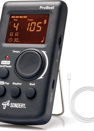 Sondery Digital Metronome Rechargeable English Vocal Counting with Timer Function for Piano Guitar Drum and All Instruments