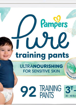 Pampers Pure Protection Training Underwear, Unisex, Size 3T4T, 92 Count, Premium, Hypoallergenic, Soft, Absorbent