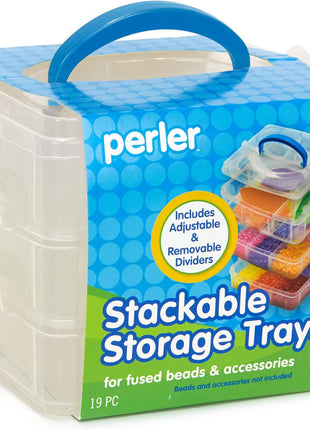 Perler Bead Large Organizer Stackable Storage Container Bead Trays, 3pc.