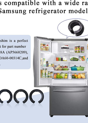 4 Pcs DA99-04158A Hinge Shims Refrigerator Door Height Adjustment Kits | For Samsung 3282540, Refrigerator Door Swing Limiter, Fits Refrigerator Door Parts, Fit DA60-00314C, 4 Different Thickness
