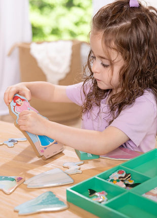 Melissa & Doug Disney Princess Ariel Magnetic Dress-Up Wooden Doll Pretend Play Set (30+ Pieces)