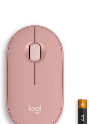 Logitech Pebble Mouse 2 M350s Slim Bluetooth Wireless Mouse, Portable, Lightweight, Customizable Button, Quiet Clicks, Easy-Switch for Windows, macOS, iPadOS, Android, Chrome OS - Tonal Rose