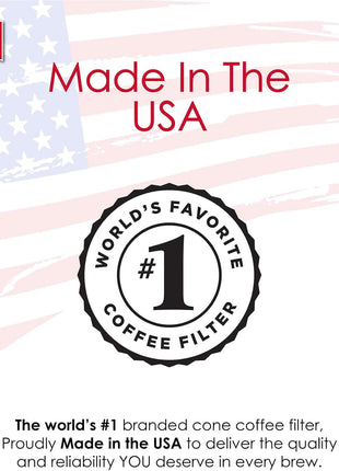 Melitta #4 Unbleached Coffee Filters, Premium, Natural Brown, Flavor Enhancing Coffee Filters for 8-12 Cup Coffee Makers, Kosher Certified, Compostable, 100 Count (Pack of 3)