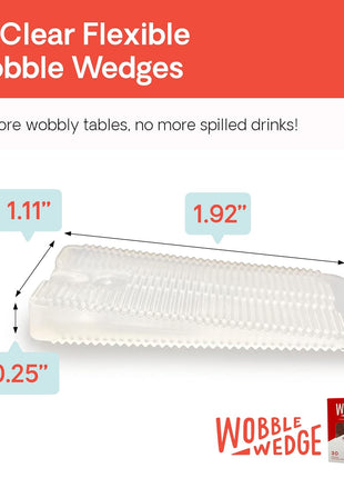 WOBBLE WEDGES Flexible Plastic Shims - Leveling Shims for Home Improvement, Furniture Levelers, Table, and Toilet for Leveling - Made in USA Plastic Wedges Shim for Appliances (Clear, 30-Pack)