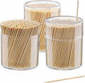 GUSTO [1500 Count] Bamboo Wooden Toothpicks Wood Round Single Point   (Formerly Comfy Package)