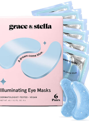 Under Eye Mask - Reduce Dark Circles, Puffy Eyes, Undereye Bags, Wrinkles - Gel Under Eye Patches, Vegan Cruelty-Free Self Care by grace and stella (24 Pair Gold)