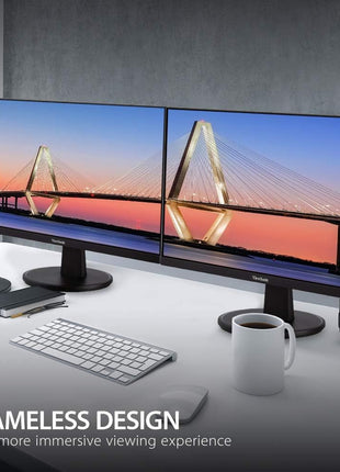 ViewSonic VA2447-MH 24 Inch Full HD 1080p Monitor with 100Hz, FreeSync, Ultra-Thin Bezel, Eye Care, HDMI, VGA Inputs for Home and Office