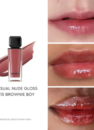 HERA Sensual Nude Lip Gloss #415 BROWNIE BOY - FELIX Picked | Volumizing Sheer & Glossy Finish, Non-sticky, Moisturizing and Hydrating, Korean Makeup, 0.17 oz. (5g)