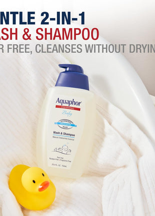 Aquaphor Baby Skin Care Essentials Gift Set, 3 Item Variety Pack | Baby Wash and Shampoo (16.9 FL OZ), Healing Ointment for Chapped Skin and Drool Rash (7 OZ), Diaper Rash Cream (3.5 OZ)