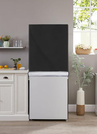 Outdoor Waterproof Refrigerator Covers for Outside Fridge,23"Wx23"Dx56"H | Heavy Duty 600D,Waterproof,Front Can Be Rolled-Up with Zippers For Patio Upright Freezer,Stand Up Fridge,Refrigerator,Black
