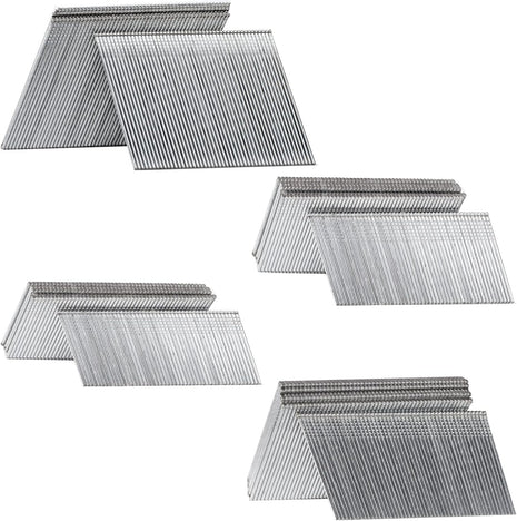 16 Gauge Angled Finish Nails, 20-Degree, 2000-Pack (2-1/2 inch, 2 inch, 1-1/2 inch, 1-1/4 inch 500 Per Sizes), Galvanized Assorted Size Project Pack, for Pneumatic, Electric Angled Finish Nailer
