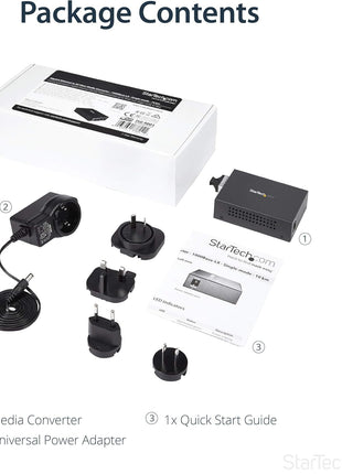 StarTech.com Singlemode (SM) SC Fiber Media Converter for 10/100/1000 Network - 10km - Gigabit Ethernet - 1310nm - w/Auto Negotiation, TAA (MCMGBSCSM10)