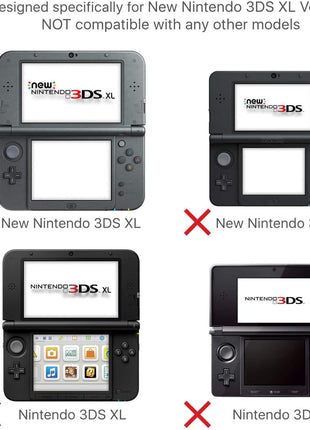 New 3DS XL Case - Ultra Clear Crystal Transparent Hard Shell Protective Case Cover Skin for New 2015 Nintendo 3DS XL LL - [New Modified Hinge-less Design]