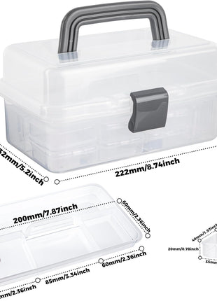 Diamond Organizer, 16Pcs Small Diamond Painting Organizers and Removable Tray, Mini Clear Bead Storage Containers Boxes with Hinged Lid for Bracelet Making DIY Jewelry Craft Nail