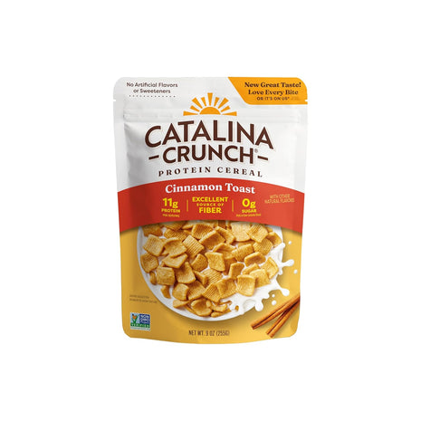 Catalina Crunch Protein Cereal | Sugar Free Breakfast Cereal with 11g of Protein | Gluten Free, Keto Friendly | Cinnamon Toast   9 oz. Bag (Pack of 1)