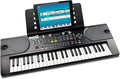 RockJam 49 Key Keyboard Piano with Power Supply, Sheet Music Stand, Piano Note Stickers & Simply Piano Lessons, Black