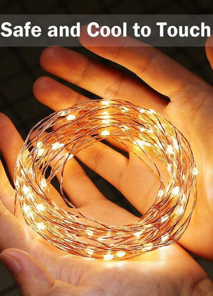 Lighting EVER Fairy Lights Plug in, 33ft 100 LED String Lights for Bedroom, Warm White Copper Wire Lights, Waterproof Indoor Outdoor Decorative Fairy Lights for Patio, Garden, Balcony, Vases, Craft