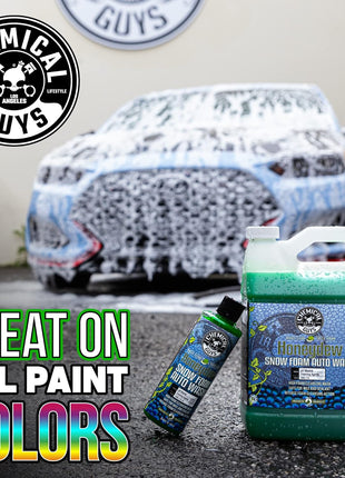 Chemical Guys Car Wash Soap for Foam Cannon or Bucket, Honeydew Snow Foam Car Wash Soap for Trucks, Motorcycles, RVs & More, Super Suds, Honeydew Scent - 128 oz (1 Gallon)