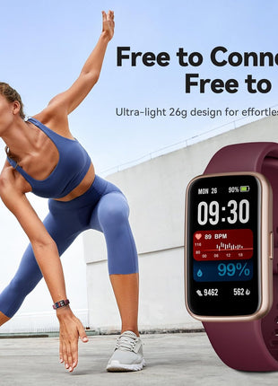 Fitness Tracker Smart Watch, 1.47inch Color Screen, 100+ Sports, Purple | Heart Rate & Sleep Monitor, Pedometer/Step Counter, 3ATM Waterproof, Activity Tracker for Women and Men, Fitness Companion