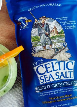 Celtic Sea Salt Light Grey Coarse – Unrefined Mineral Salt, 70+ Trace Minerals, Sustainably Harvested, GMP Certified – Cooking, Finishing, Hydration, Grinder Use – 1 lb Resealable Bag