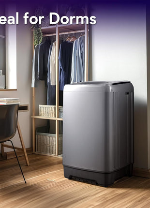 Anypro Portable Washing Machines 17.8LBS Full Automatic Clothes Washer and Spinner Combo with 10 Programs and 8 Water Levels, Compact Laundry Wash Spin Dryer for Apartment RV Dorm Home, Grey