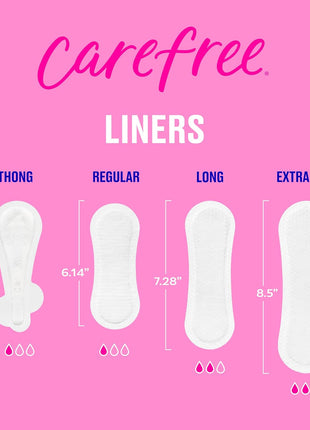 Carefree Panty Liners for Women, Regular, Wrapped, Unscented, 54 ct