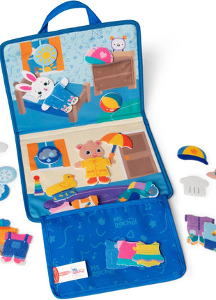 Melissa & Doug® Ms. RachelTM What to Wear Felt Activity Board Take-Along Preschool Learning Toy for Boys and Girls - FSC Certified