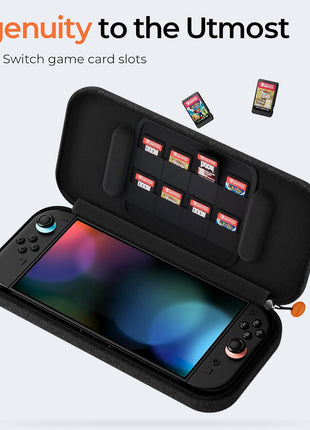 COOWPS Switch 2 Case for Nintendo Switch 2 (2025), Odorless Felt Ultra Hard Shell Military Grade Protection, Soft Lining Travel Storage Case with 8 Game Card Slots, Black