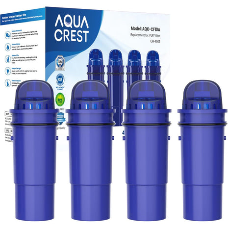 AQUA CREST CRF-950Z NSF Certified Pitcher Water Filter, Replacement for Pur CRF950Z, DS-1800Z, PPT700W, PPF951K, CR-1100C, CR-6000C, PPT711W, PPT711, PPT710W, PPT111W and More Pur Pitchers (Pack of 4)