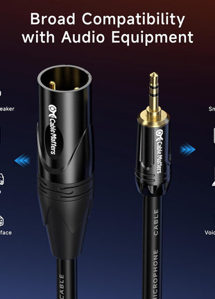 Cable Matters 3.5mm to XLR Cable - 6ft, Male to Male XLR to 1/8 Inch Cable, Compatible with iPod, MP3 Player, Laptop, Voice Recorder, and More, Black Not for Microphone Use
