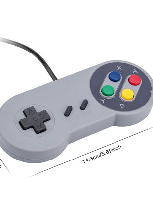 Rii Game Controller, Retro USB Controller for PC Gaming, Super Classic Wired Game Emulator Controller for PC, Raspberry Pi, Windows,Mac,Liunx, Android (Grey, 2 Pack)