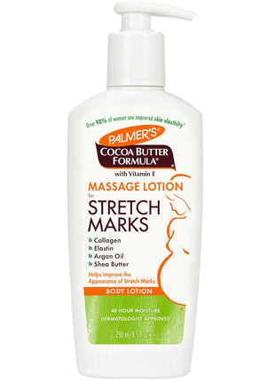 Palmer's Cocoa Butter Formula Massage Lotion For Stretch Marks, Pregnancy Skin Care, Belly Cream with Collagen, Elastin, Argan OIl and Shea Butter, 8.5 Ounces