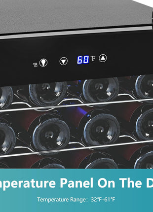 EUHOMY 45 Bottle Wine Cooler Refrigerator, Small Wine Fridge for Red, White and Champagne, 4.5 Cu.ft Mini Fridge with Adjust Temperature, Black