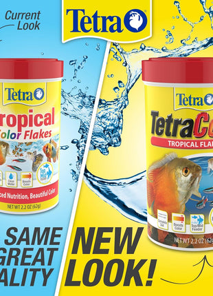 TetraColor Tropical Flakes, Color Boosting Fish Food, Nutritionally Balanced Diet for Tropical Fish, 7.06 oz