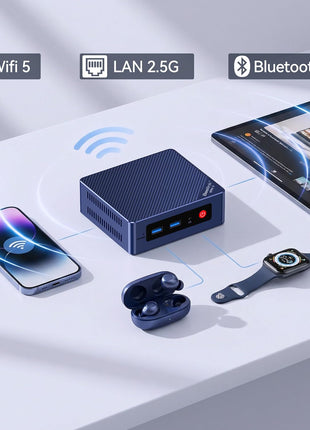 Beelink Mini PC,Mini S12 N95 Intel Alder Lake-N95 (up to 3.4GHz),12GB LPDDR5 512GB SATA3 SSD Mini Desktop Computer, Support 4K@60Hz Dual HDMI Display, 2.5G LAN/USB3.2/Low-Power Home/Office Micro PC