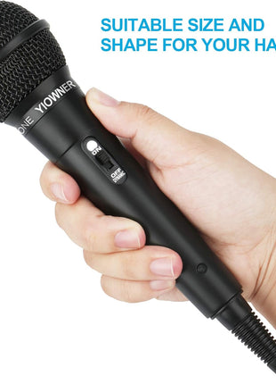 YIOWNER Wired Karaoke Microphone, Handheld for Singing, With 2.5m Cable, Vocal Dynamic Mic for Speaker, AMP, Mixer, DVD