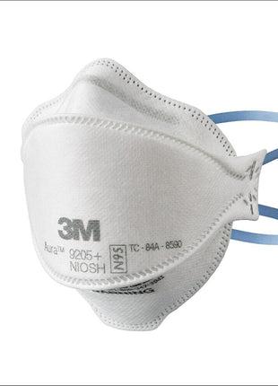 3M Aura Particulate N95 Respirator 9205+, Flat Fold Lightweight Design, Non-Valved, 20 Count (Pack of 1)