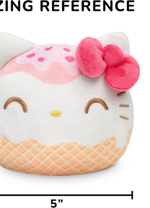 TeeTurtle Reversible Sanrio Hello Kitty Plushie 4-Inch Ice Cream Two-Sided Flip Plush Toy with Embroidered Details - Cute Mini Collectible Plush for Kids, Teens, and Adults