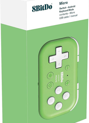 Nargos 8BitDo Micro Bluetooth Key Chain Sized Mini Controller for Nitendo Switch, Windows, Android and macOS (Micro- Green)