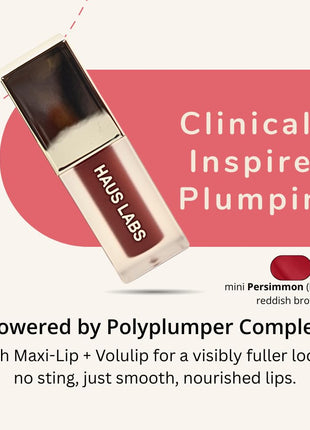 Haus Labs PHD Hybrid Innovation Plumping Lip Glaze Duo - Honey Shimmer Full Size & Persimmon Mini