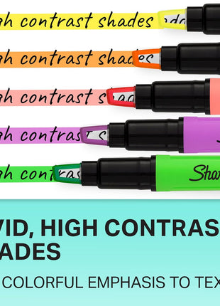Sharpie Clear View Highlighter Sticks, Chisel Tip, Assorted Fluorescent, 8 Count - School, Home, and Office Use, Teacher Supplies