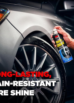 Stoner Car Care 91044 Original More Shine Tire Shine Spray – Tire Dressing Restores Deep Matte Black Finish with Long-Lasting Rain-Resistant Protection, Dry-to-Touch – 12 oz