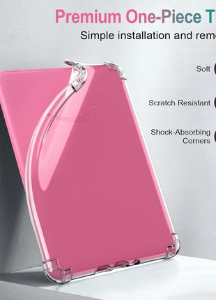 MoKo Case for All-New 7 inch Kindle Paperwhite (12th Generation-2024) and Kindle Colorsoft Signature Edition 2024, Ultra Thin Clear Flexible Transparent TPU Skin Bumper Back Cover Shell, Clear
