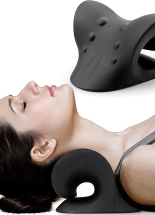 RESTCLOUD Neck and Shoulder Relaxer, Cervical Traction Device for TMJ Pain Relief and Cervical Spine Alignment, Chiropractic Pillow Neck Stretcher (Blue)