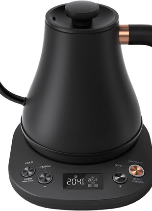 Mecity Electric Kettle Gooseneck Pour Over Kettle ±1°F Temperature Control Quick Heating Water Boiler for Coffee & Tea & Formula Auto Shut Off Tea Kettle 1200 Watt, 0.8L, Matt Black, Barista Edition