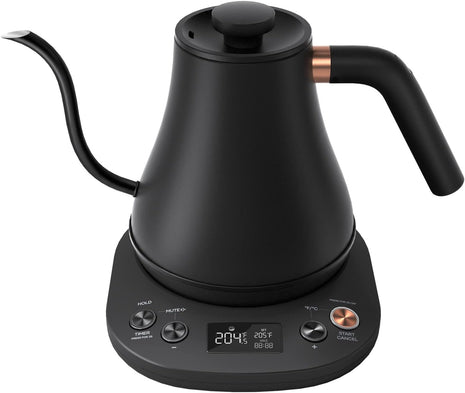 Mecity Electric Kettle Gooseneck Pour Over Kettle ±1°F Temperature Control Quick Heating Water Boiler for Coffee & Tea & Formula Auto Shut Off Tea Kettle 1200 Watt, 0.8L, Matt Black, Barista Edition