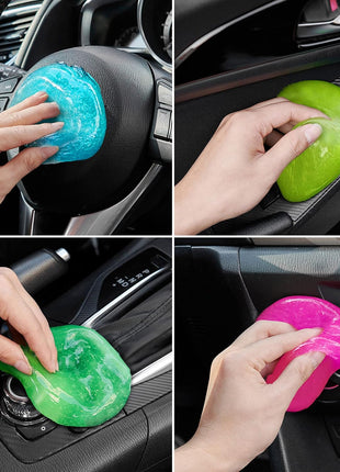 Car Cleaning Gels 4-Pack, Car Cleaning Putty Universal Auto Detailing Tools Car Interior Cleaner, Dust Cleaning Slime, Car Accessories for Car Vents & Keyboards, Clean Supplies– 320g (2.8oz/pcs)